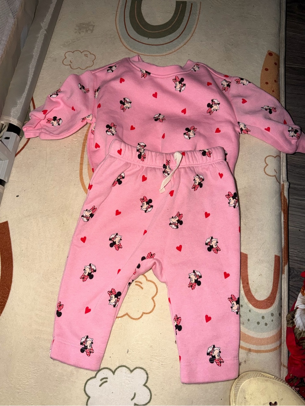 Disney Baby Pink Minnie Mouse Print Baby two-Piece Set 3-6